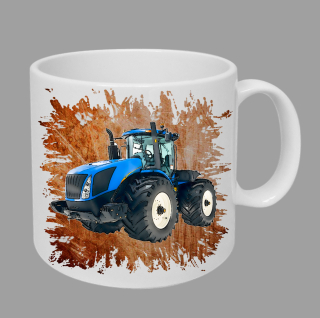 Moon River New Holland T9 hrnek s traktorem oranžový obsah 330 ml