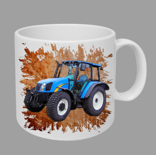 Moon River New Holland T5050 hrnek s traktorem oranžový obsah 330 ml