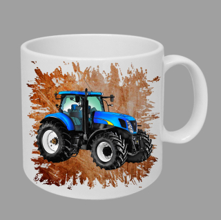 Moon River New Holland T7070 hrnek s traktorem oranžový obsah 330 ml
