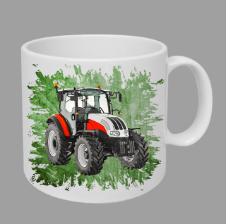 Moon River Steyr 4095 hrnek s traktorem zelený obsah 330 ml