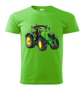 Moon River John Deere 6210R dětské tričko s traktorem zelené  velikost  122