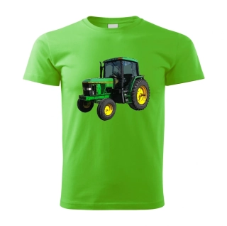Moon River John Deere 6400 dětské tričko s traktorem zelené  velikost  146