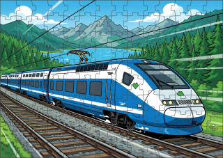 Moon River lokomotiva TGV Puzzle 120 dílků