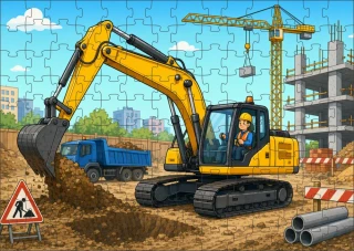 Moon River Bagr na staveništi  puzzle 300 dílků