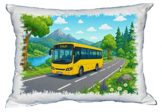 Moon River Žlutý autobus polštářek 30 x 40 cm
