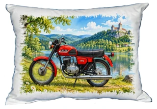 Moon River ČZ 175 Česká motorka veterán polštářek 30 x 40 cm