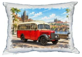 Moon River PRAGA RND autobus polštářek 30 x 40 cm