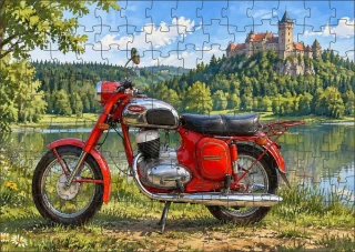 Moon River Česká motorka veterán  č. 03 puzzle 120 dílků