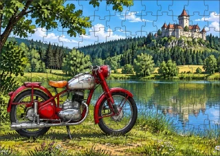 Moon River Česká motorka veterán  č. 04 puzzle 120 dílků