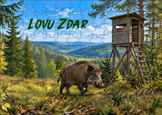 Moon River Lovu Zdar Divoké prase Puzzle pro myslivce  500 dílků