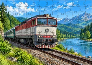 Moon River Lokomotiva u jezera Puzzle 300 dílků