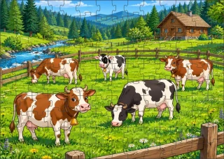 Moon River Kravičky na pastvině puzzle 120 dílků