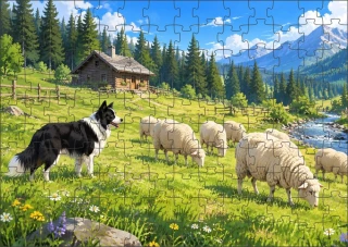 Moon River Ovečky na pastvině puzzle 120 dílků
