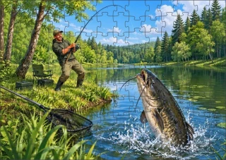 Moon River Petrův Zdar sumec Puzzle pro rybáře 120 dílků