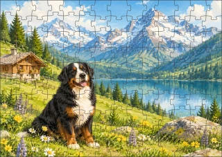 Moon River Bernský Salašnický pes Puzzle 120 dílků