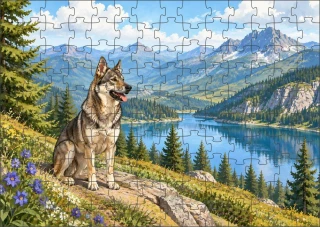Moon River Československý vlčák Puzzle 120 dílků