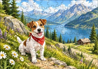 Moon River Jack Russell teriér Puzzle 120 dílků
