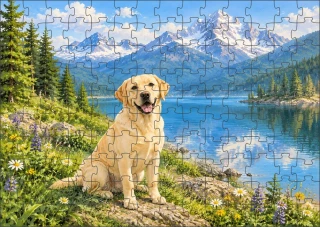 Moon River Labradorský retrívr Puzzle 120 dílků