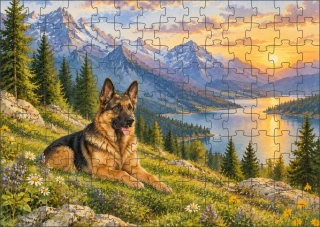 Moon River Německý ovčák Puzzle 120 dílků
