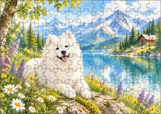 Moon River Samojed Puzzle 120 dílků