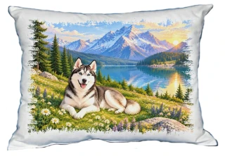 Moon River Sibiřský husky polštářek 30 x 40 cm