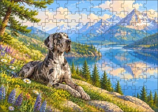 Moon River Německá doga Puzzle 120 dílků