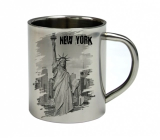 Moon River New York Socha Svobody nerezový hrnek s městem 