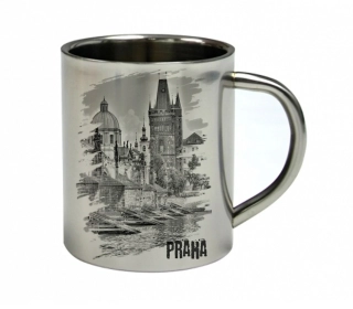 Moon River PRAHA Karlův most nerezový hrnek s městem