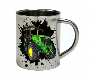 Moon River John Deere 6210R  nerezový hrnek s traktorem