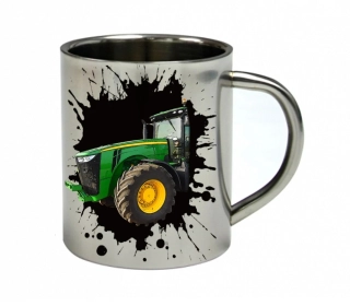 Moon River John Deere 8320R  nerezový hrnek s traktorem