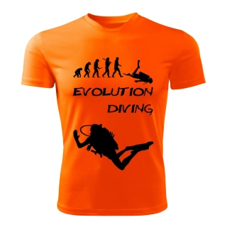 DIVING tričko Evolution potápění  oranžové S