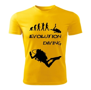 DIVING tričko Evolution potápění  žluté S