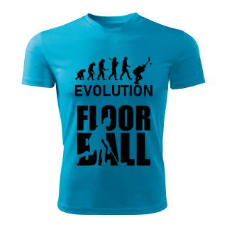 FLOORBALL tričko Evolution tyrkysové 