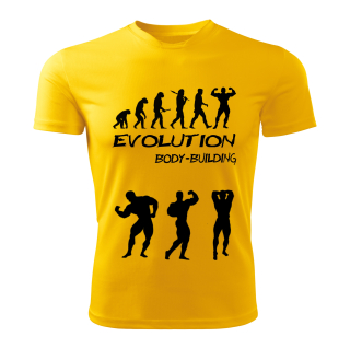 Bodybuilding tričko Evolution Kulturistika žluté 