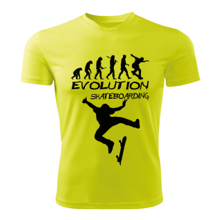 Skateboarding tričko Evolution limetkové 