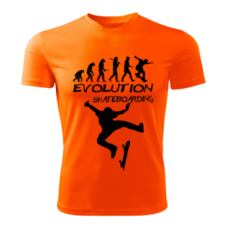 Skateboarding tričko Evolution oranžové 