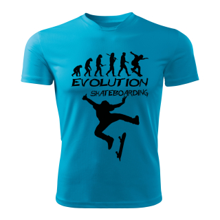 Skateboarding tričko Evolution tyrkysové 
