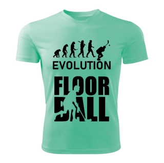 FLOORBALL dámské tričko Evolution mátové 