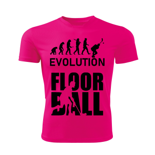 FLOORBALL tričko Evolution růžové 