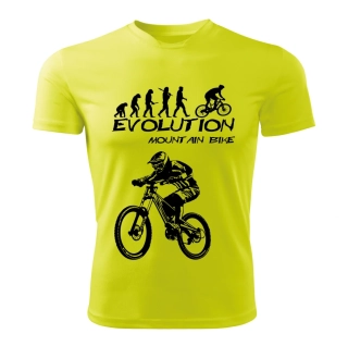 Horské kolo dámské tričko Evolution Mountain bike limetkové 