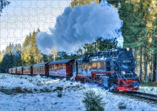 Moon River Puzzle s vlakem parní lokomotiva  