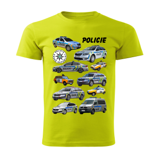 Pánské tričko POLICIE limetkové   