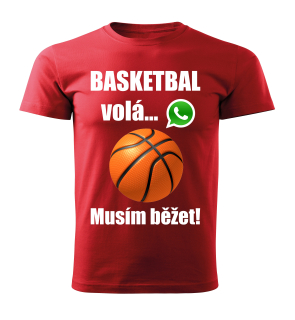 Pánské tričko Basketbal volá musím běžet červené 