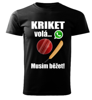 Pánské tričko Kriket volá musím běžet černé 