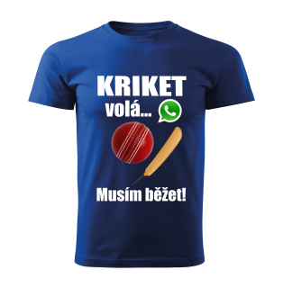 Pánské tričko Kriket volá musím běžet modré 