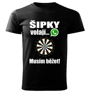 Pánské tričko Šipky volají musím běžet černé 