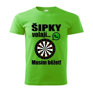 Pánské tričko Šipky volají musím běžet zelené 