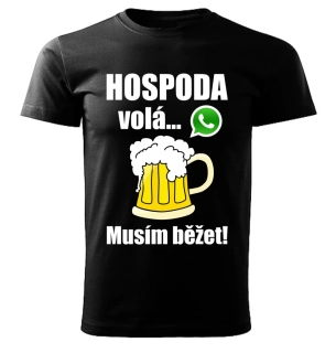 Pánské tričko Hospoda volá musím běžet černé 