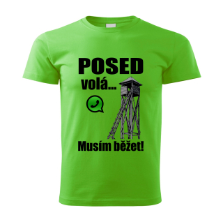 Pánské tričko Posed volá musím běžet zelené 