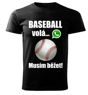Dětské tričko Baseball volá musím běžet  černé 